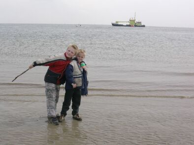 Op het strand, lekker uitwaaien