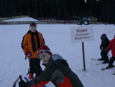 wachten voor de eerste ski les !